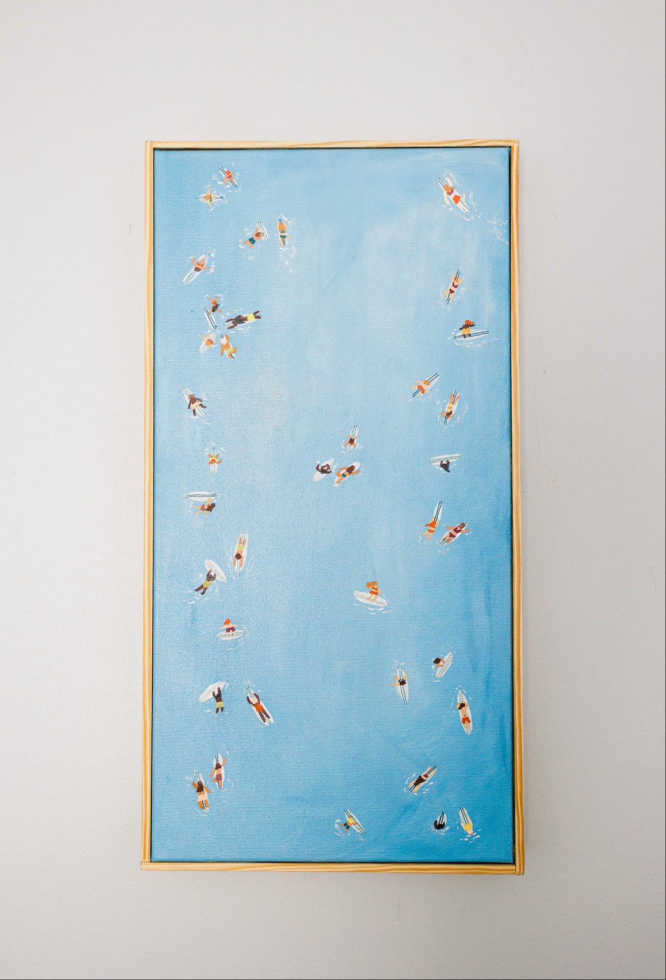 Original Ocean Surfer Painting, 10x20 | Ocean Blue Collection