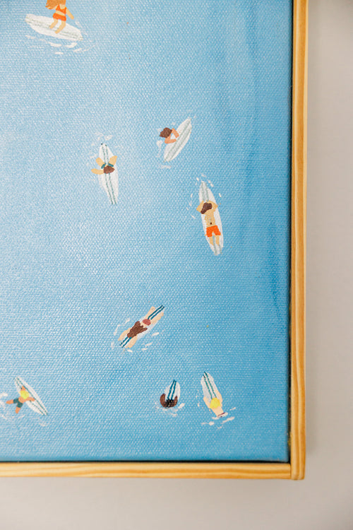 Original Ocean Surfer Painting, 10x20 | Ocean Blue Collection